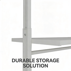 Armoire ouverte autoportante en aluminium à profil mince et réglable avec <span class=keywords><strong>4</strong></span> tiroirs, penderie moderne sans <span class=keywords><strong>portes</strong></span> pour chambre à coucher et salon - Product Image 3