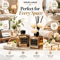 Diffuseur d'huile parfumée à la lavande écologique en pot de verre carré de 50 ml avec bâtonnets, pour décoration intérieure, marque privée