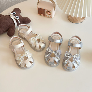 Nuove <span class=keywords><strong>Scarpe</strong></span> Estive 2026 per Bambine, Sandali Principessa con Fiocco, Stile Coreano Elegante, Chiusura in Velcro, PVC - Product Image 1