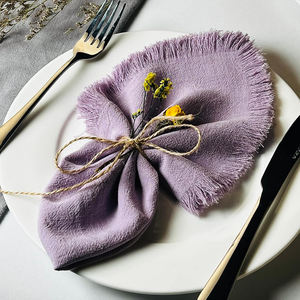 Serviettes en lin brodées à la main Boho pour fête de mariage jetables et personnalisables pour une conception de qualité et sans fin - Product Image 1