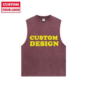 <span class=keywords><strong>2025</strong></span> à la mode hommes Vintage débardeur lavage à l'acide sans manches impression personnalisée T-shirts - Product Image 1