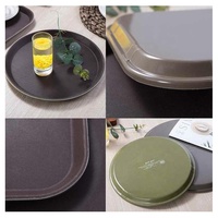Plateau rectangulaire en plastique PP antidérapant décoratif moderne, plateau pour la restauration rapide, plateau de service rond élégant multifonctionnel