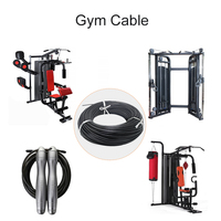 Câble de gym de 3 mm 5 mm, couleur noire, utilisation en machine de fitness, câble en acier recouvert de PU TPU NYLON, rouleau entier