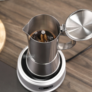 HIGHWIN Cafetière Moka <span class=keywords><strong>6</strong></span> <span class=keywords><strong>tasses</strong></span> à café en acier inoxydable - Product Image 4