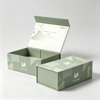 Boîte d'emballage pliable en papier avec logo personnalisé, boîte cadeau magnétique de luxe avec fermeture magnétique