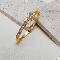 Bracelet jonc délicat en cuivre plaqué or 18 carats pour femme, personnalisé, motif amour, ovale, style sans fin, fabrication islamique, fabriqué en Chine