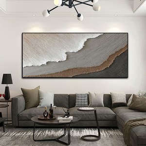 Arenaria testurizzata 3D moderna marrone pittura a <span class=keywords><strong>olio</strong></span> astratta oceano <span class=keywords><strong>mare</strong></span> onde marine tela arte della parete per la decorazione del soggiorno - Product Image 4
