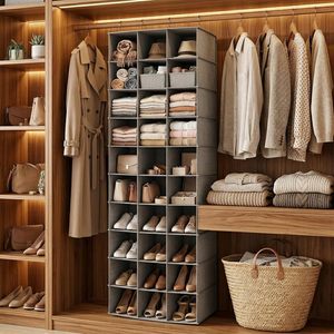 Hanging <b>Shoe</b> Organizer 30 Sections Rectangular Non Woven Fabric Hook Type For Closet Bedroom <b>Storage</b> Shelves <b>Space</b> <b>Saving</b> - Product Image 2