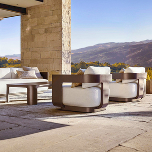 Haut de gamme en plein air teck loisirs canapé cour Villa ensemble tous temps hôtel jardin en bois imperméable et crème solaire meubles - Product Image 3