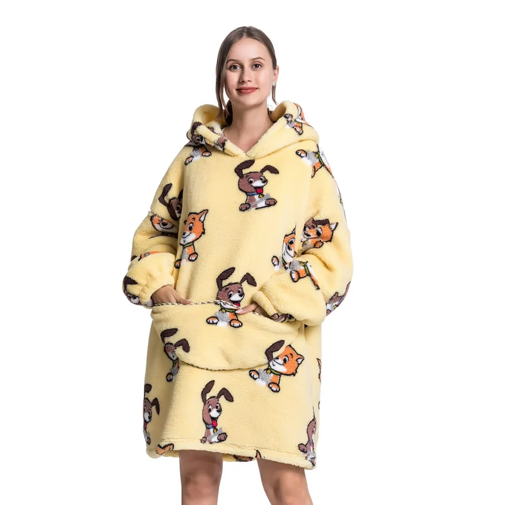 AIMINYZ Newest Hoodie Lazy Cloak Hoodie Wearable Pajamas Warm Soft for Woman Child Sweatshirt Blankets Cold Proof Clothes Lazy