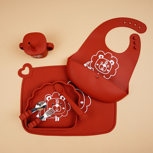 2024 Top vente chaude bébé vaisselle ensemble sans BPA Silicone assiettes bols bavoirs pour nouveau bébé alimentation - Product Image 5