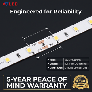 ไฟแถบ LED พรีเมียม 60LEDs/เมตร 24V SMD 2835 UKCA CE UL แบบยืดหยุ่น พร้อมรับประกัน 5 ปี สำหรับป้าย - Product Image 6