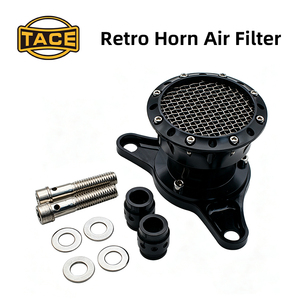 Kit d'admission de filtre à air de style klaxon rétro CNC pour moto Harley XL883 XL1200 1991-2014, nettoyeur d'air noir chromé - Product Image 6