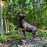 Statues de cerfs en bronze personnalisées de haute qualité RELONG, sculpture de grande taille pour parc extérieur, jardin, en vente