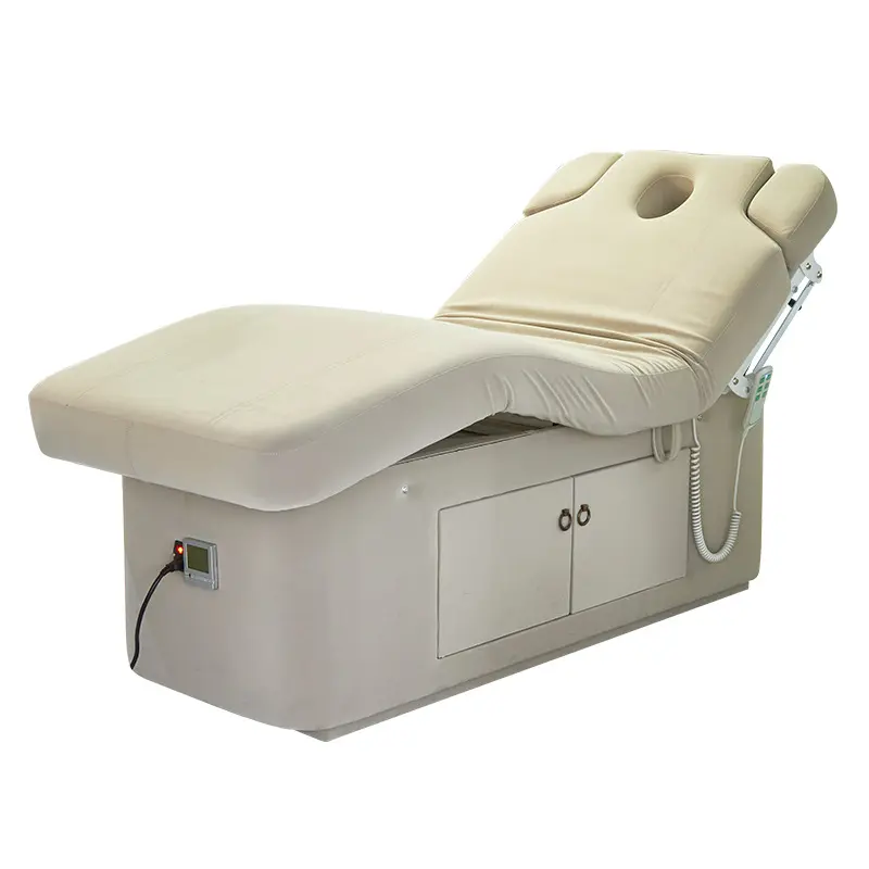 Hot Selling Luxury Beige Beauty Salon Bed 3/4 Motor Electric Massage Beauty Table And Chair Facial Spa Bed