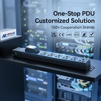 Unité de distribution d'alimentation (PDU) industrielle 6 voies, 1U, 19 pouces, pour montage en rack, avec disjoncteur de sécurité pour rack de serveur