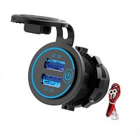 Chargeur de voiture OLIVER 12-24V pour voiture, yacht et camping-car, avec interrupteur tactile, charge rapide QC 30 et double port USB