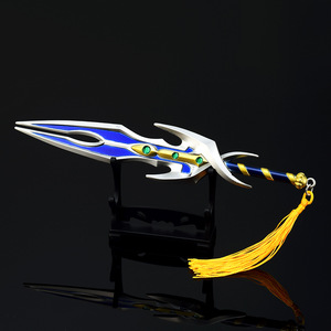 Honor Kings célèbre lame Siming 21.5CM solide métal Art arme modèle Statue porte-clés jeu cadeau de collection Anime épée coulée - Product Image 4