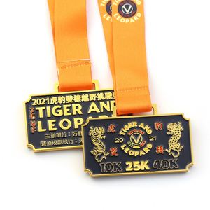 Medalla Personalizada de Fabricante, Medalla de Oro de Aleación de Zinc Esmaltada, Medallas Deportivas 2D 3D para Carreras Todoterreno de 10k, 25k, 40k - Product Image 1