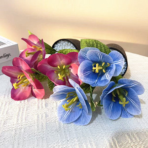 Fleurs artificielles Paulon, tulipes imprimées en 3D, bonsaï, décoration intérieure, plantes en pot, rose rouge, jaune, bleu, violet, blanc - Product Image 4