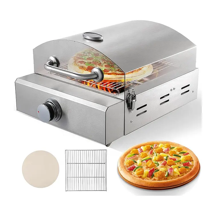 휴대용 야외 가스 버너 피자 오븐 단일 레이어 레스토랑 상업 피자 메이커 만드는 기계 피자 돌