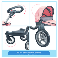 Nouveautés Dollri Starri : Poussette de luxe 2 en 1 pour poupées avec nacelle et poignée réglable pour poupées filles et garçons