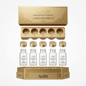 Professional <b>10</b>-Vial Peptide Folding Box Gold Band Clinical Edition White Cardboard Packaging for 2ml 3ml Empty Glass Vials - Product Image 3