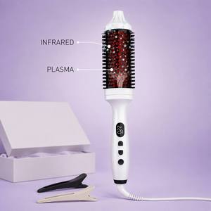 45mm Plasma Hot Comb Professional Fast Heating Dual PTC <b>Hair</b> Curler <b>Brush</b> 450F Infrared Thermal Round <b>Brush</b> Sample Available - Product Image 1