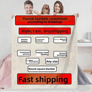 OEM Tùy Chỉnh Flannel Lông Cừu Chăn In Ấn Với Logo 100% <span class=keywords><strong>Polyester</strong></span> Ấm Mềm Sofa Ném Chăn Cho Mùa Đông Vua Kích Thước - Product Image 2