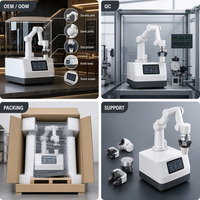 Kiosque à café avec bras robotisé six axes, emprise de 2 mètres carrés, 100 tasses par minute, système de bras robotisé robuste, approvisionnement direct usine