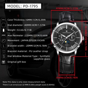 Montre pour homme Pagani Design PD1795, bracelet en acier inoxydable de haute qualité, grand cadran, logo, quartz - Product Image 2