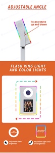 บูธถ่ายภาพสําหรับแผ่นขนา<span class=keywords><strong>ด</strong></span> 12.9 10.9 นิ้วพร้อมไฟแฟลชและไฟ LED รอบๆ บูธเสริมความงาม - Product Image 5