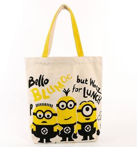 Sac en toile imprimé dessin animé publicité shopping cadeau sac fourre-tout en coton poche avec logo imprimé personnalisé et fermeture éclair - Product Image 2