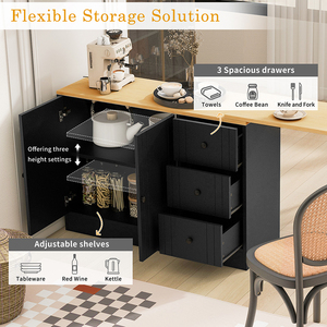 Alacenas Despensa Extraíbles para Cocina, Armario Estrecho con Cajones, Aparador Alto de Almacenamiento, Despensa con Mesa, <span class=keywords><strong>Trastero</strong></span> Cocina - Product Image 2