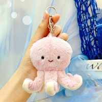 Porte-clés en peluche pieuvre personnalisé et mignon, breloque de sac pieuvre aux couleurs pastel, pour cadeau en Malaisie