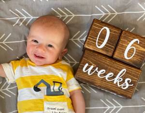 Blocs d'âge pour bébé Nouveau-né Photographie Prop Baby Milestone Bloc en bois - Product Image 5