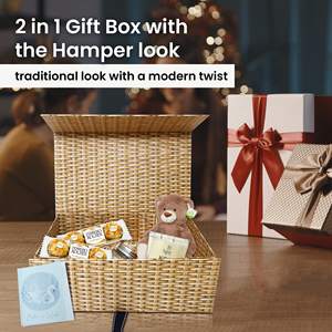 Bamboo Storage <b>Box</b> <b>Hamper</b> Baskets for Gifts <b>Empty</b> Organizer Valentines Gift <b>Box</b> - Product Image 6