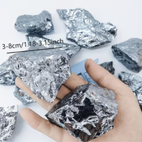 Minéral brut de térahertz à haute brillance, surface miroir métallique, spécimen de minerai de silicium brut, pour la guérison des chakras