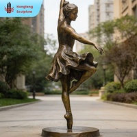 Sculpture d'art personnalisée en laiton de ballerine, taille réelle, pour extérieur, représentant une femme dansante, ornement de danseuse de ballet