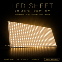 Feuille de rétroéclairage LED flexible découpable 10W CRI90 288 LED DC24V pour comptoirs en quartz et rétroéclairage de verre, garantie 3 ans