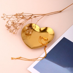 Stainless Steel Jewelry <b>Box</b> Gold Stainless Steel Decorative Tray Jewelry Dish Vintage <b>Heart</b> <b>Shape</b> Stainless Steel Jewelry Tray - Product Image 3