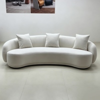 Sofá Seccional de Terciopelo Curvo Minimalista Italiano Moderno de Grado Comercial, Diseño sin Brazos para Proyectos Hoteleros