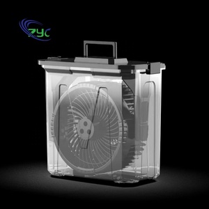 Portable Outdoor 10L Bucket Fogging Fan With Battery-Powered Digital Control 20000mAh Lighting for Cars & Rechargeable Fan for O - Product Image 2