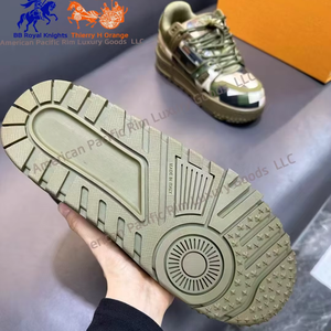 Baskets de sport décontractées pour hommes, version haut de gamme, confort optimal, en cuir, à lacets, style skateboard épais, pour la marche - Product Image 4
