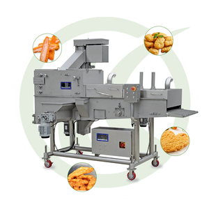 Nueva patente Chicken Nugget Fish Cube Preduster Flouring Machine Máquina de pulverización plana - Product Image 3