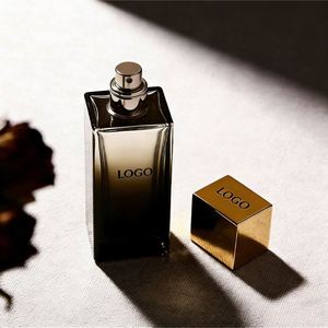 Custom Logo Luxury Flat Square 30ml 50ml 100ml <b>Spray</b> Fragrance Parfum <b>Bottle</b> <b>Empty</b> Clear Black Refillable Crown Cap - Product Image 1