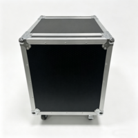 Flightcase OEM 12U de haute qualité pour amplificateur de profondeur inférieure à 49 cm avec 2 portes fusionnables, 4 roues et 1 table DJ