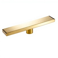 Drain de douche linéaire 2-en-1 en acier inoxydable doré, insert de carrelage rectangulaire invisible moderne 80x600mm, drain de sol de salle de bain, taille personnalisée