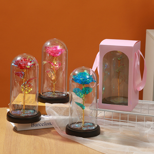 Regalo <span class=keywords><strong>de</strong></span> San Valentín Rosa Eterna <span class=keywords><strong>de</strong></span> <span class=keywords><strong>Cristal</strong></span> tipo Galaxia con Luz Led y Lámina <span class=keywords><strong>de</strong></span> Oro <span class=keywords><strong>de</strong></span> 24k en Cúpula para Novia, Mamá o Esposa - Product Image 6