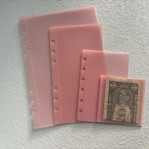 Bán sỉ bền 6 lỗ A6 A7 A5 Frosted nhựa không dây kéo tiền tiết kiệm Túi Ngân Sách chất kết dính Pouch tùy chỉnh tiền mặt phong bì - Product Image 4